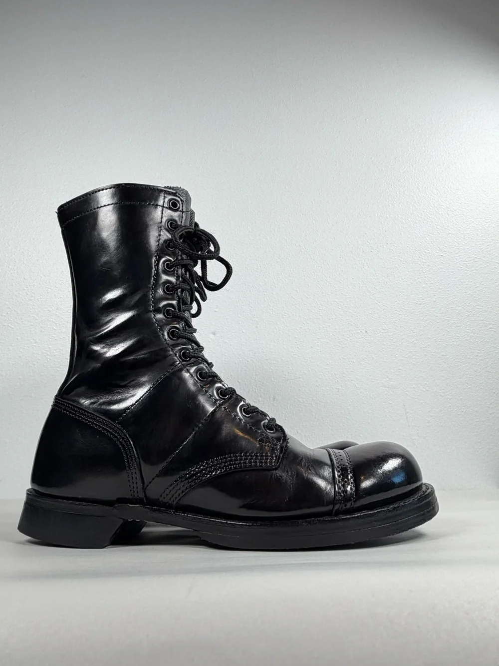 Corcoran Men’s Black Leather Size 9.5 E Paratrooper Jump Boots 1500 Made in USA